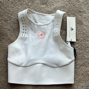 NEW ADIDAS BY STELLA MCCARTNEY WHITE RACERBACK SPORTS BRA Truepur Crop 2XS